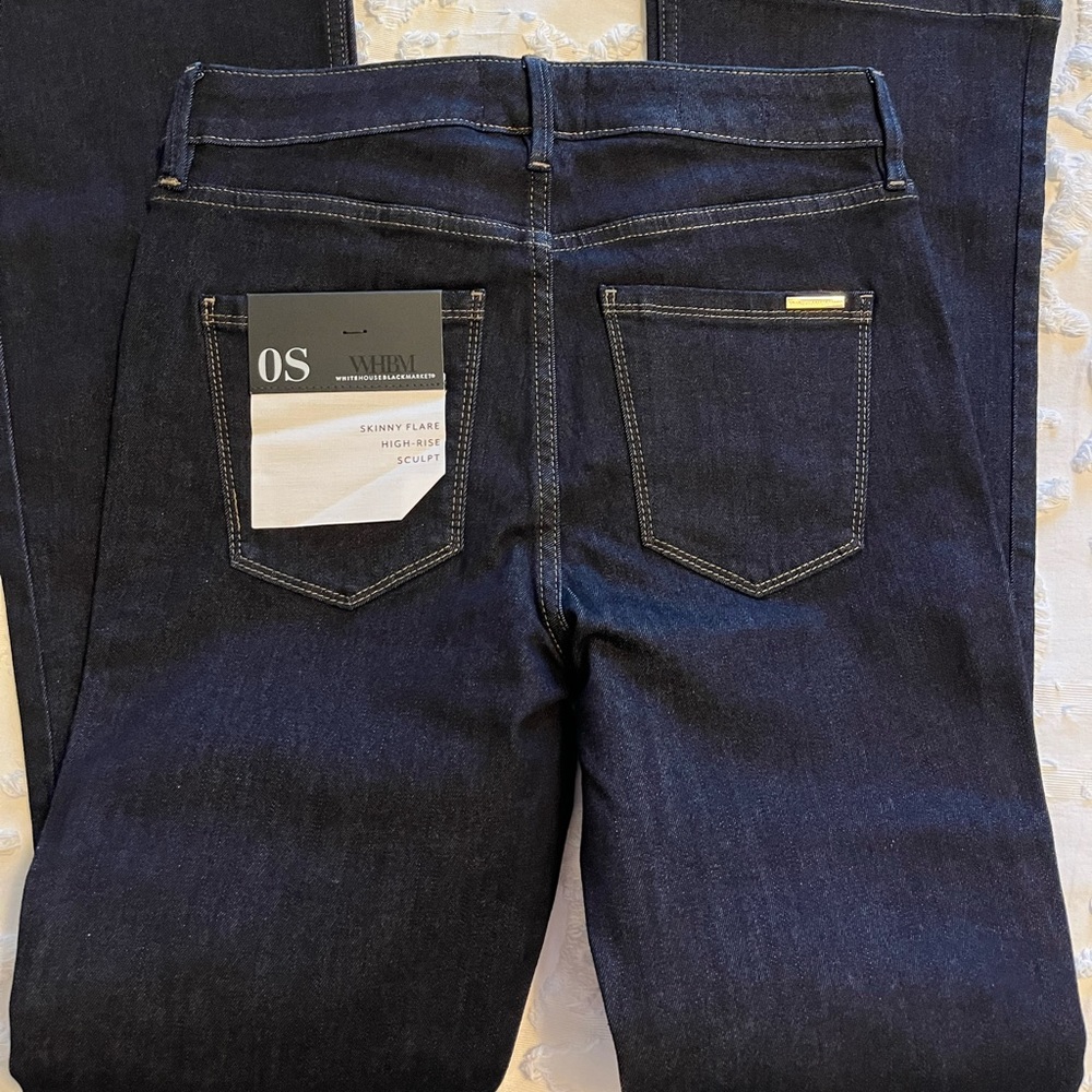 White House Black Market high-rise skinny flare sculpt jeans